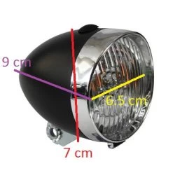 Feu Avant Vélo Vintage Sur Fourche 3 LEDs -Vélo Soldes feu avant velo vintage sur fourche 3 leds full 4