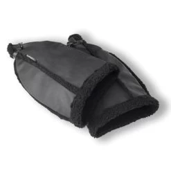 Manchons Basil Noirs En Cuir Végétal Sur Guidon Vélo