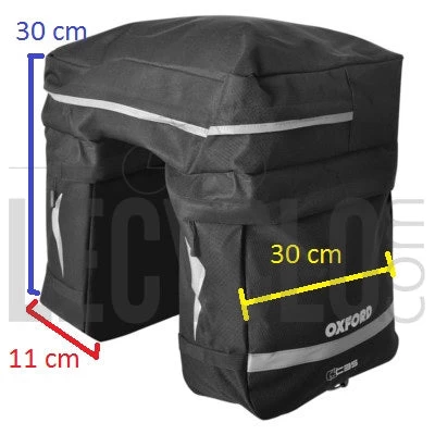Oxford Triple Sacoche De Vélo Sur Porte-bagage Arrière 3 Oxford Triple Sacoche De Vélo Sur Porte-bagage Arrière – Image 3
